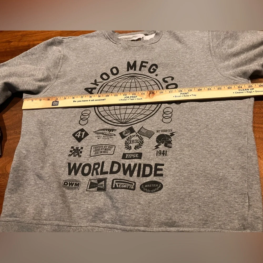Akoo Sweatshirt Men’s 3X Gray Logo Fox Streetwear Skater Casual Teen Boys XXXL - Picture 6 of 12